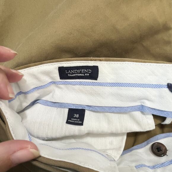 Lands End Pants Mens 38 Traditional Fit Khakis Business‎ Casual Office Formal - Picture 3 of 8